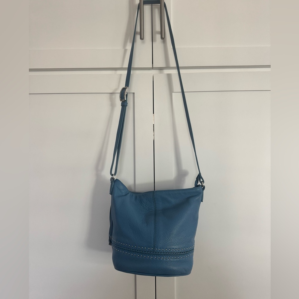 Brighton Blue Hobo Bag with Tassel and Studs - Picture 2 of 12